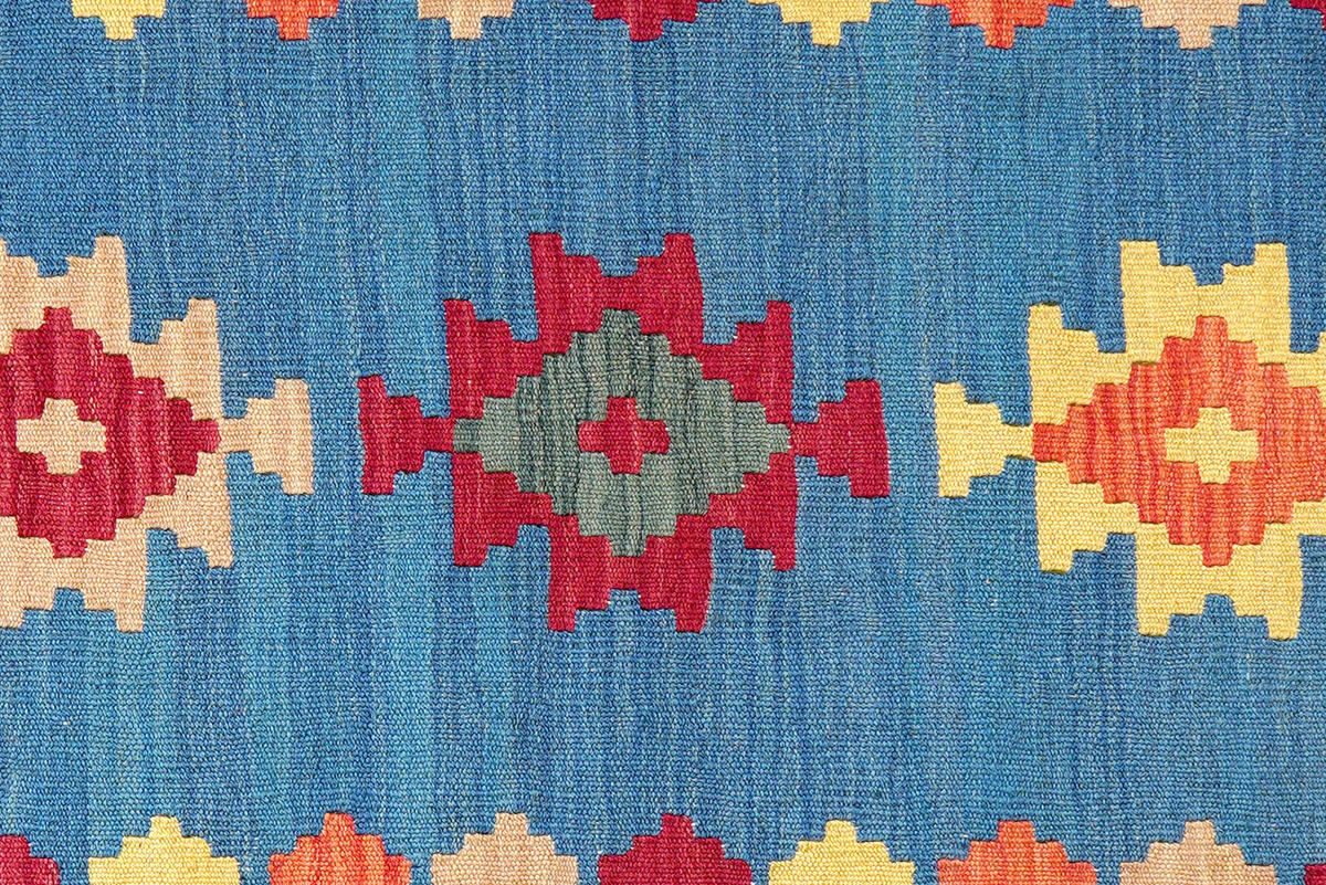 PersaTepp Teppich Kelim Gashgai blau B/H/L: ca. 85x1x298 cm Kelim Gashgai - blau/beige (298,00/85,00/1,00cm) - PersaTepp