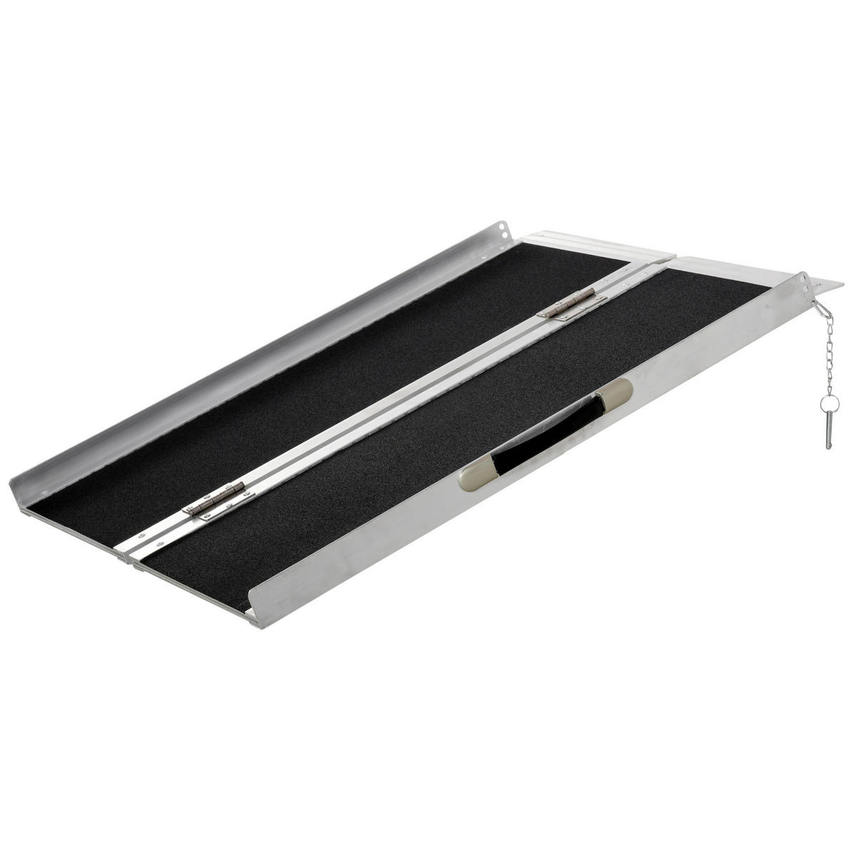 HOMCOM Haushaltshelfer silber PVC B/H/L: ca. 73x93x5 cm Rollstuhlrampe - schwarz/silber (5,00/73,00/93,00cm) - HOMCOM