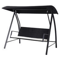 Outsunny Gartenschaukel schwarz Polyrattan B/H/L: ca. 124x179x198 cm Gartenschaukel - creme/schwarz (198,00/124,00/179,00cm) - Outsunny