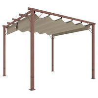 Outsunny Pergola natur Aluminium B/H/L: ca. 296x232x299 cm Pergola - natur (299,00/296,00/232,00cm) - Outsunny