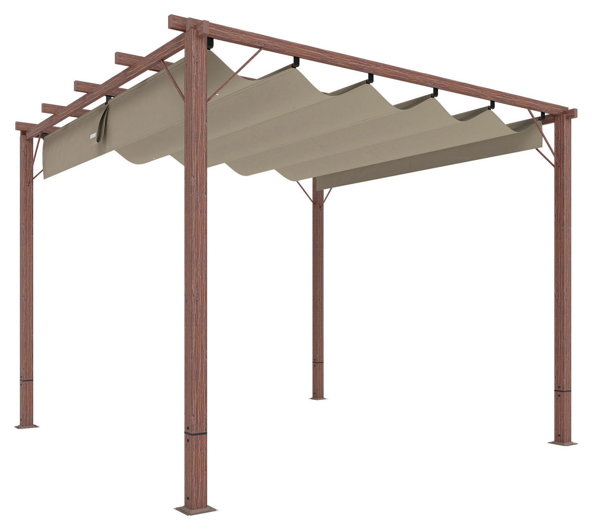 Outsunny Pergola natur Aluminium B/H/L: ca. 296x232x299 cm Pergola - natur (299,00/296,00/232,00cm) - Outsunny