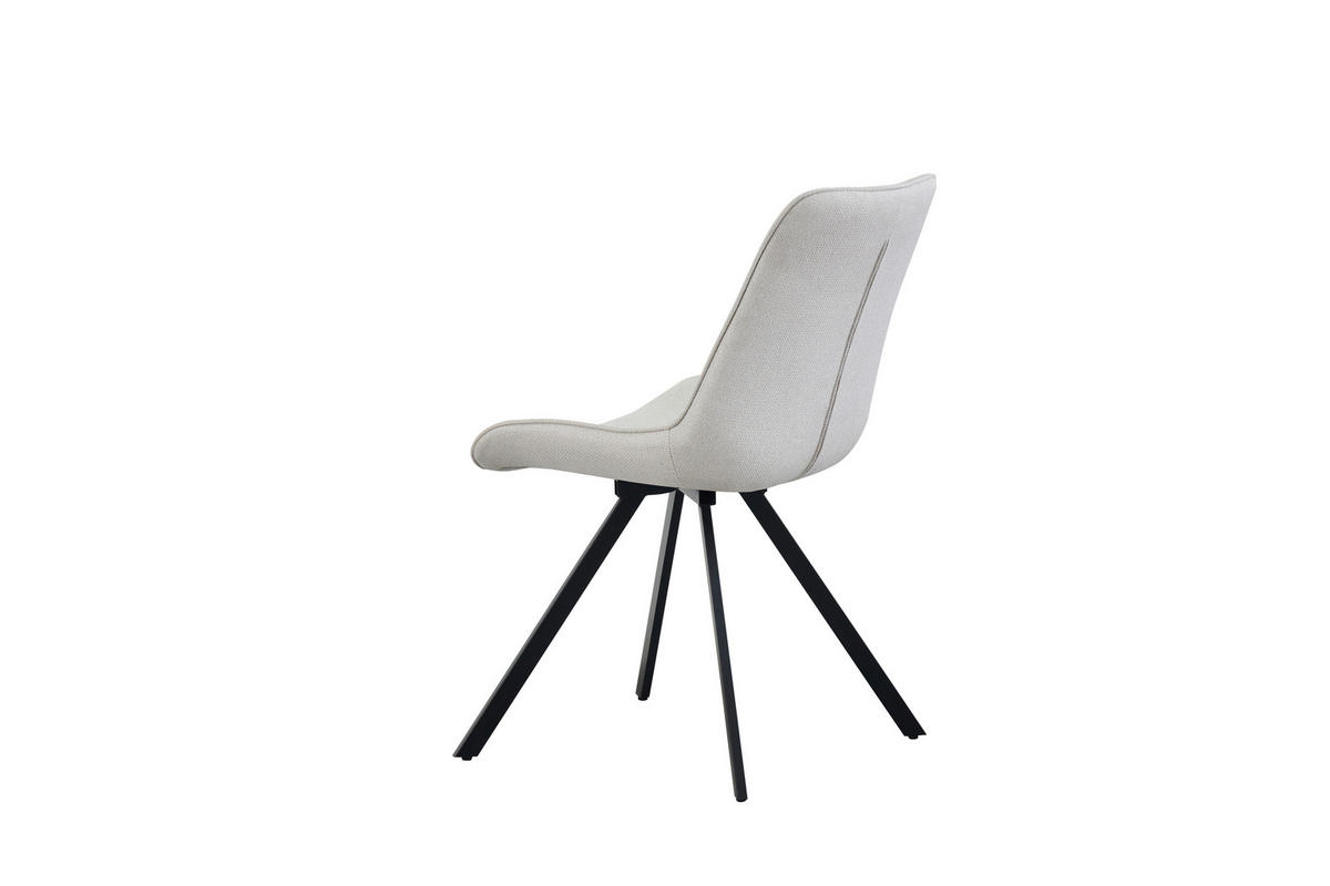 Drehstuhl EMILIA, 2er Set creme schwarz Webstoff B/H/T: ca. 52x85x61 cm EMILIA, 2er Set - creme/schwarz (52,00/85,00/61,00cm) - xonox.home