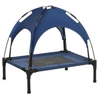PawHut Hunde-Zubehör dunkelblau Edelstahl B/H/L: ca. 46x61x62 cm Hundebett - schwarz/dunkelblau (62,00/46,00/61,00cm) - PawHut