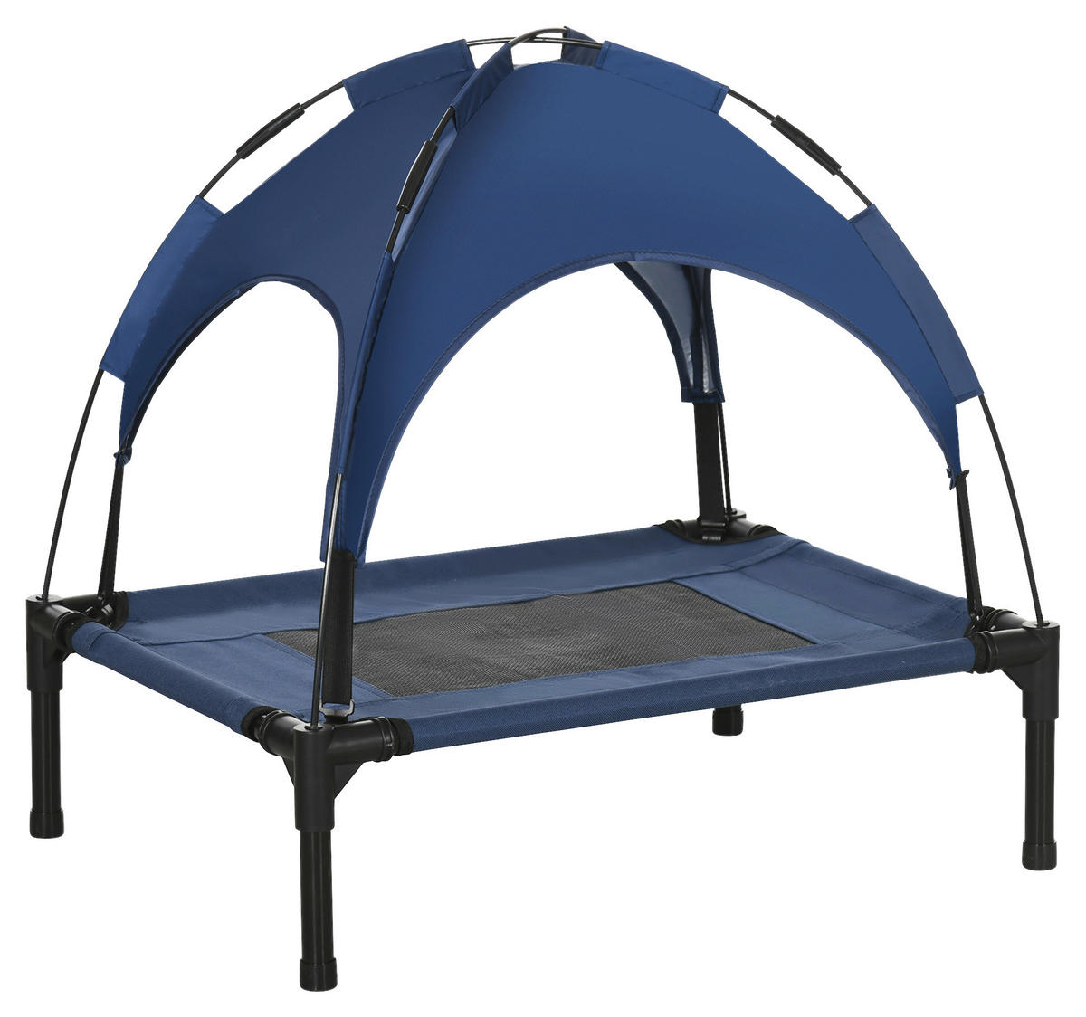 PawHut Hunde-Zubehör dunkelblau Edelstahl B/H/L: ca. 46x61x62 cm Hundebett - schwarz/dunkelblau (62,00/46,00/61,00cm) - PawHut