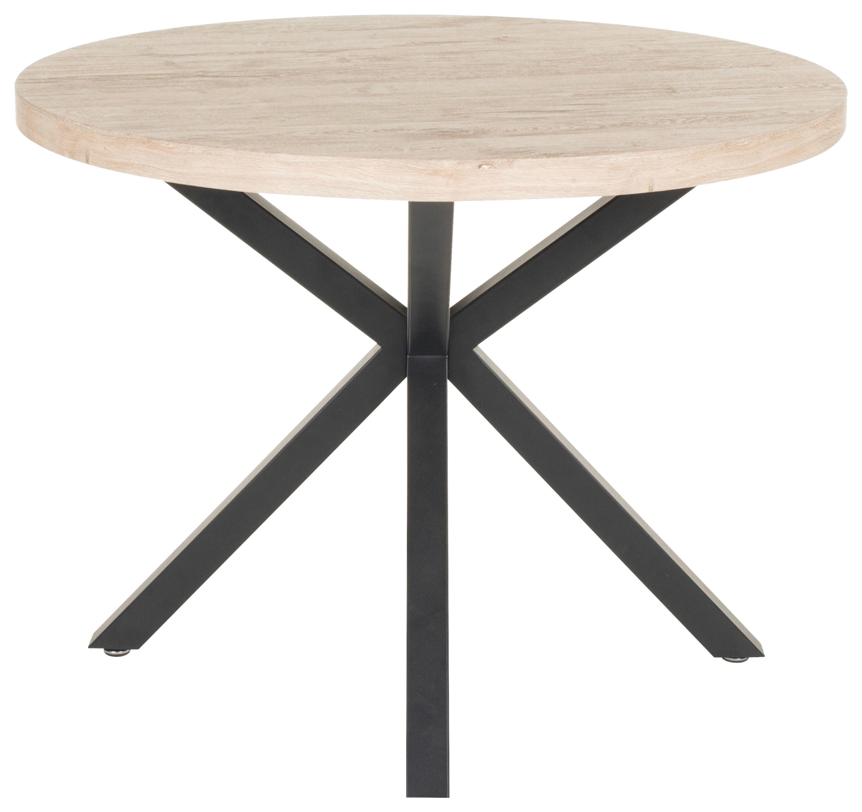 Esstisch Damira Eiche Wildeiche hell Nachbildung schwarz D: ca. 100 cm Damira - Eiche/schwarz (100,00cm)