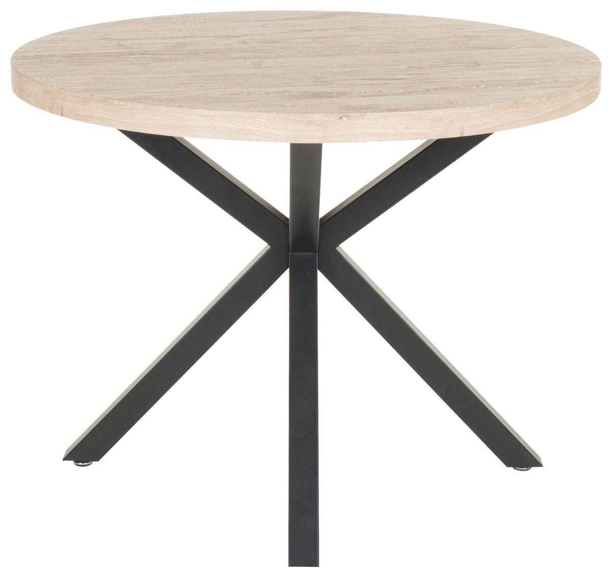 Esstisch Damira Eiche Wildeiche hell Nachbildung schwarz D: ca. 100 cm Damira - Eiche/schwarz (100,00cm)