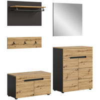 Garderobe CANU edles Basaltgrau Nachbildung Eiche Artisan Nachbildung B/H/T: ca. 175x180x37 cm CANU - Eiche/edles Basaltgrau (175,00/180,00/37,00cm) - xonox.home