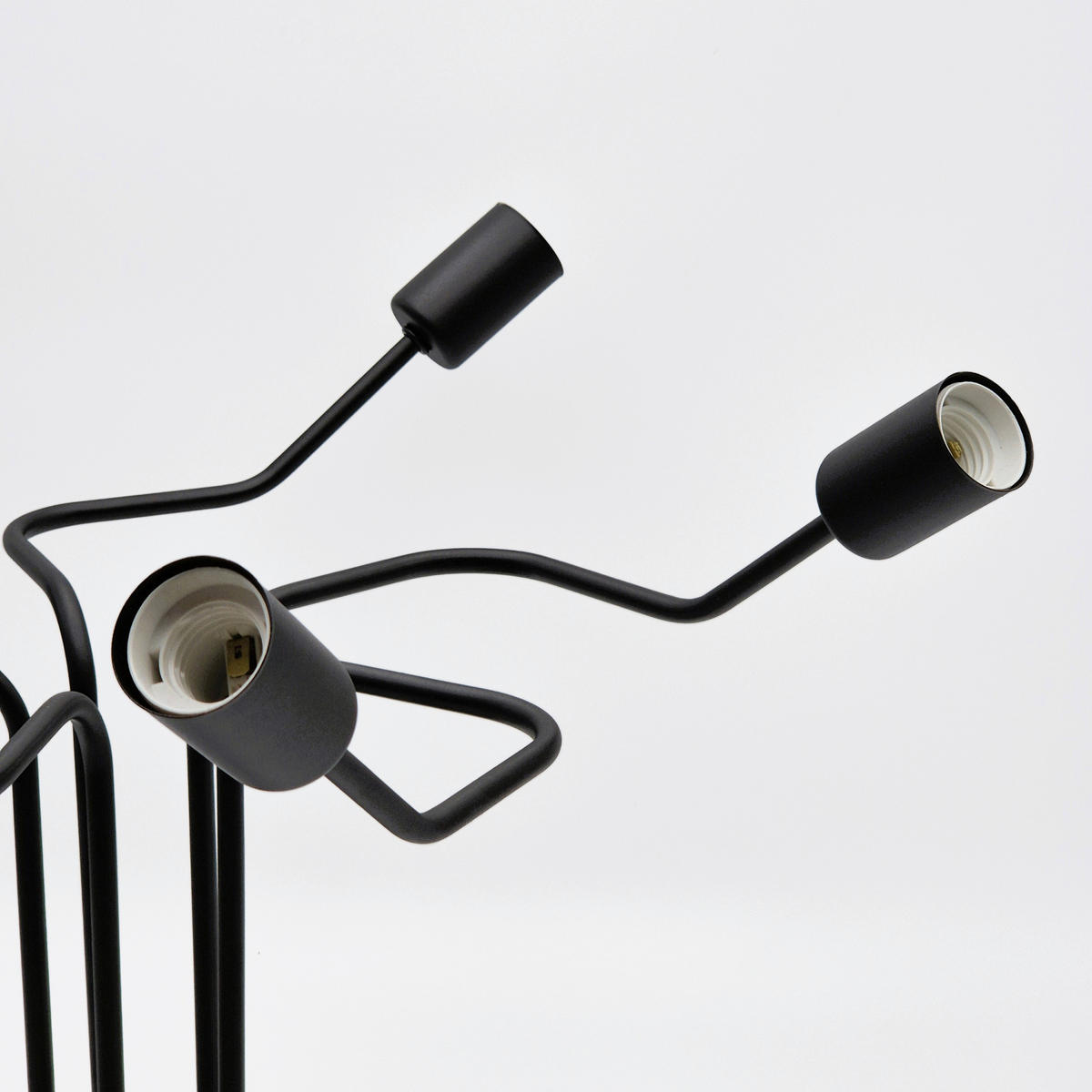 Lamkur Deckenleuchte DOMINO 51222 schwarz Stahl H/L: ca. 40x59 cm E27 5 Brennstellen Domino - schwarz (59,00cm) - Lamkur