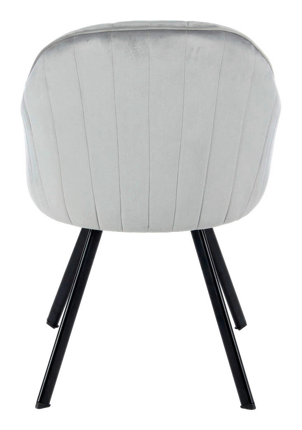 Stuhl Jodie 100 2er silber Microfaser B/H/T: ca. 56x86x59 cm Jodie 100 2er - schwarz/silber (56,00/86,00/59,00cm) - 360 Living