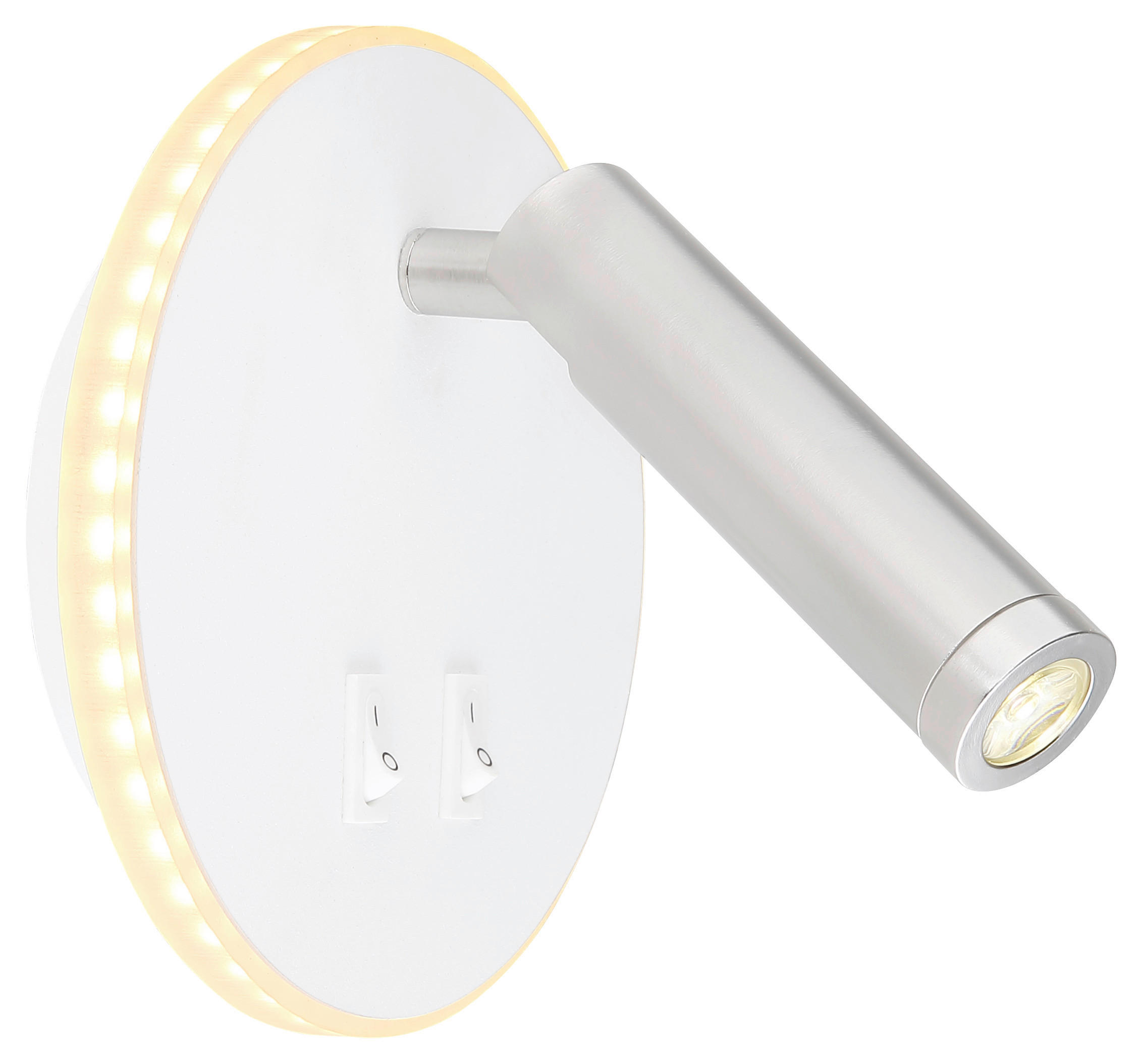 GLOBO LED-Wandleuchte MANY 78405W weiß nickel Opal Metall Kunststoff L/D: ca. 15x14,6 cm 1 Brennstellen MANY - nickel/weiß (14,60cm) - GLOBO