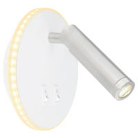 GLOBO LED-Wandleuchte MANY 78405W weiß nickel Opal Metall Kunststoff L/D: ca. 15x14,6 cm 1 Brennstellen MANY - nickel/weiß (14,60cm) - GLOBO