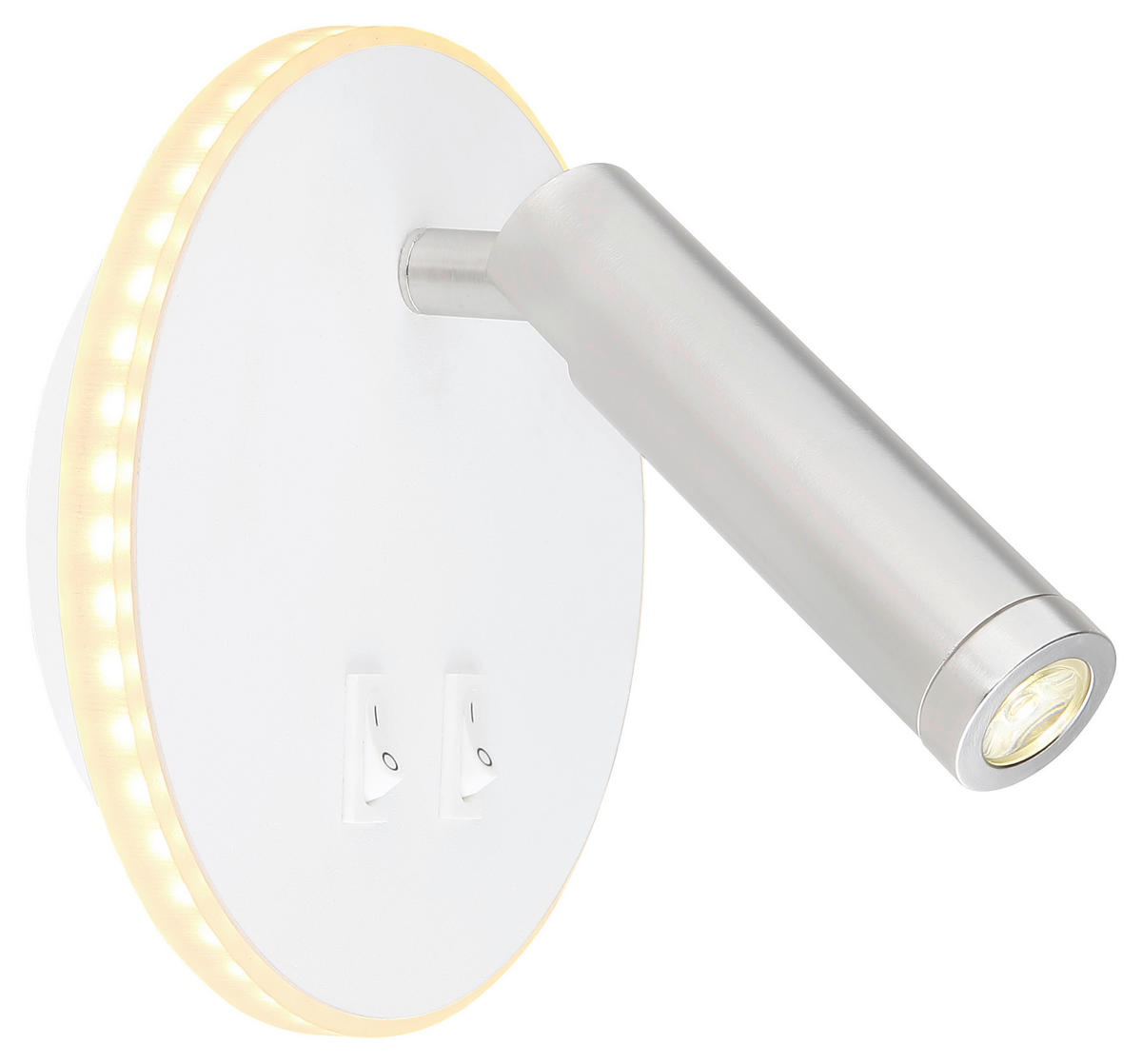 GLOBO LED-Wandleuchte MANY 78405W weiß nickel Opal Metall Kunststoff L/D: ca. 15x14,6 cm 1 Brennstellen MANY - nickel/weiß (14,60cm) - GLOBO