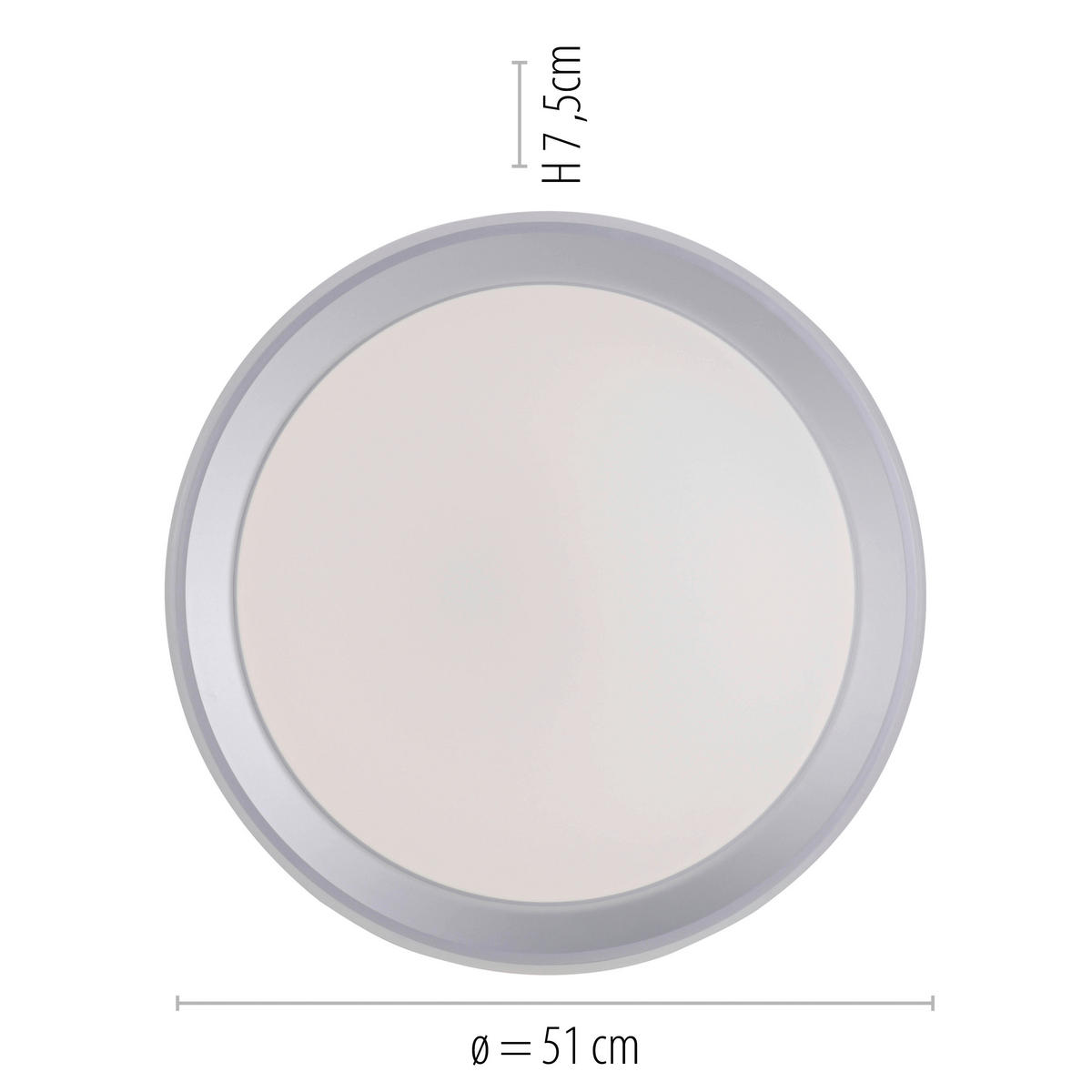 Just Light Smarte LED-Deckenleuchte LENI 15110-21 silber weiß Kunststoff H/D: ca. 7,5x51 cm 1 Brennstellen LOLAsmart-LENI - weiß/silber (51,00/7,50cm) - Just Light