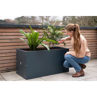 Herstera Garden Pflanzkasten anthrazit Stahl B/H/T: ca. 150x50x50 cm Pflanzkasten - anthrazit (150,00/50,00/50,00cm) - Herstera Garden