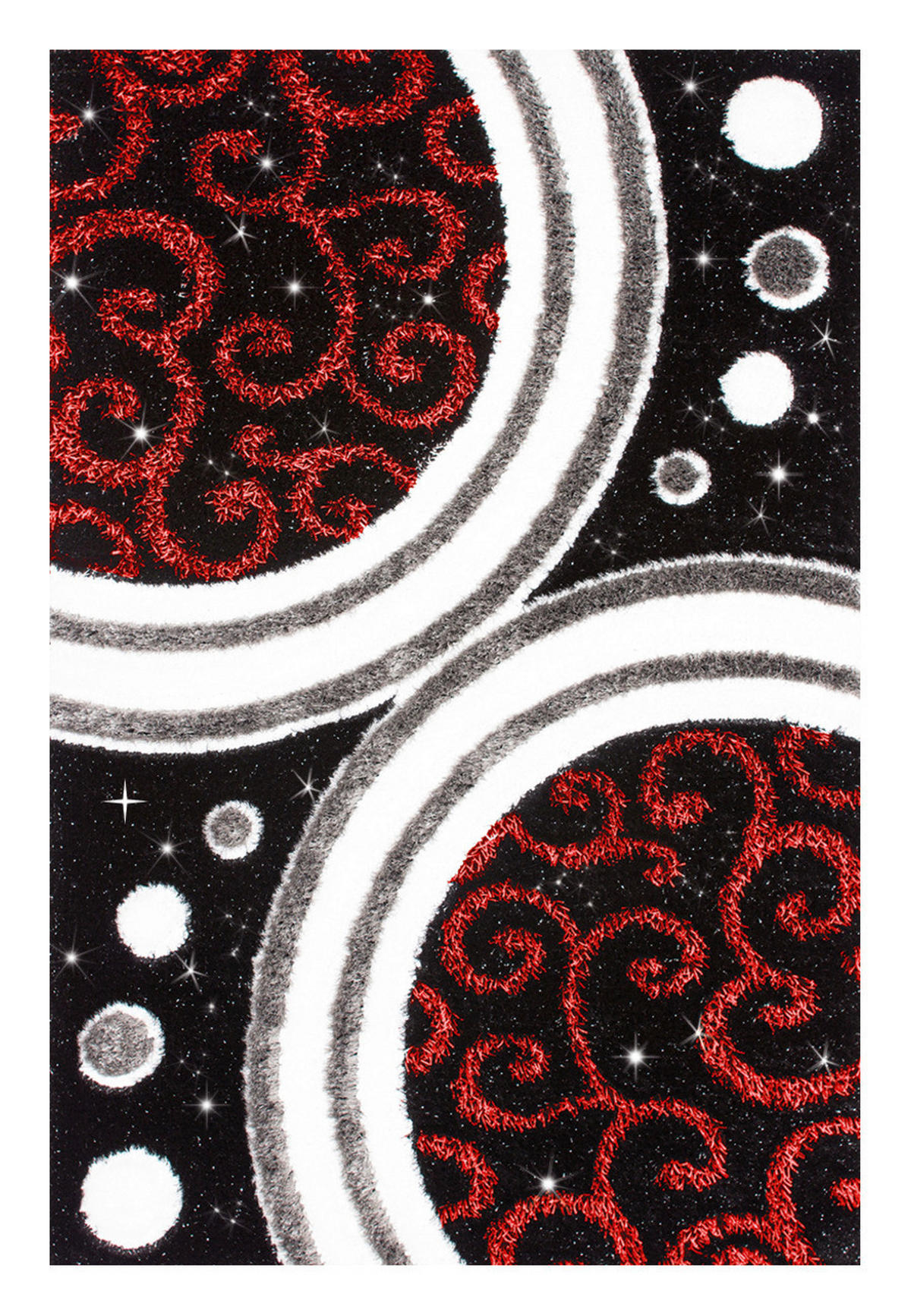 Kayoom Kurzflorteppich Ganges 610 grau B/L: ca. 80x150 cm Ganges 610 - schwarz/grau (80,00/150,00cm) - Kayoom