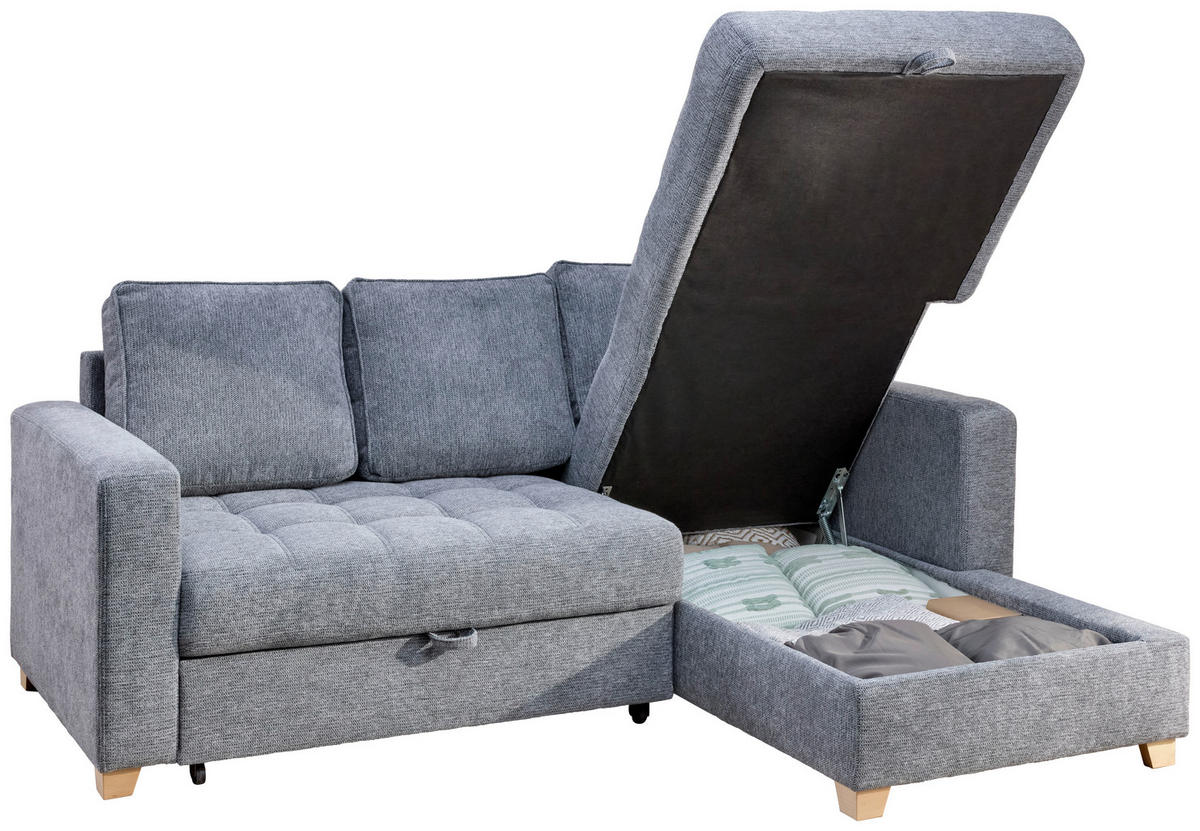 Funktionsecke Split grau Microfaser B/H/T: ca. 224x91x168 cm Split - Eiche/grau (224,00/91,00/168,00cm)