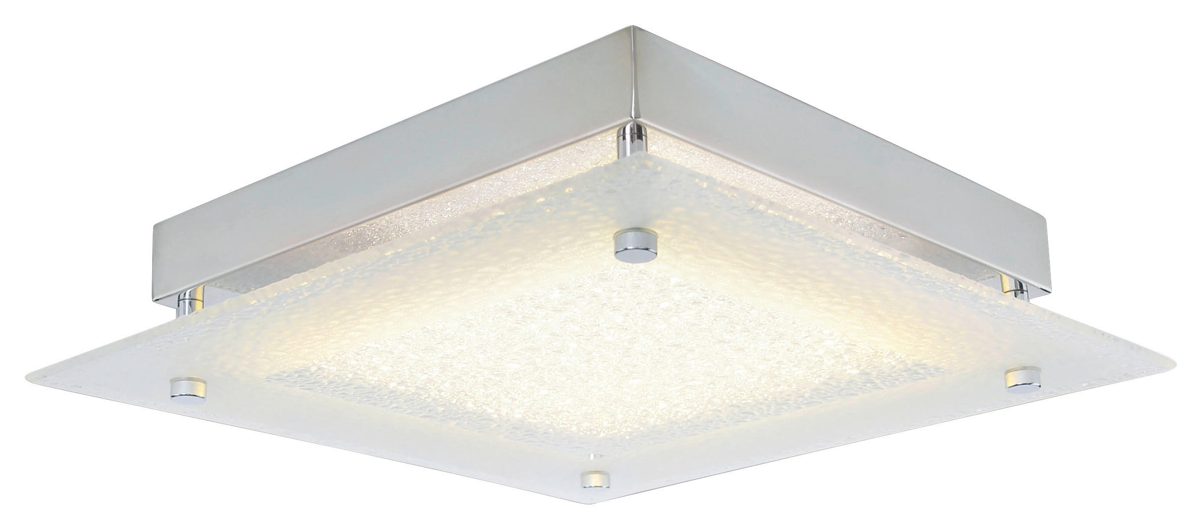 Näve Leuchten Deckenleuchte 1200731 silber Metall Glas B/H/T: ca. 25x5,3x25 cm null 1 Brennstellen Leeds - silber (25,00/5,30/25,00cm) - Näve Leuchten