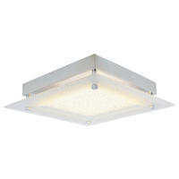 Näve Leuchten Deckenleuchte 1200731 silber Metall Glas B/H/T: ca. 25x5,3x25 cm null 1 Brennstellen Leeds - silber (25,00/5,30/25,00cm) - Näve Leuchten