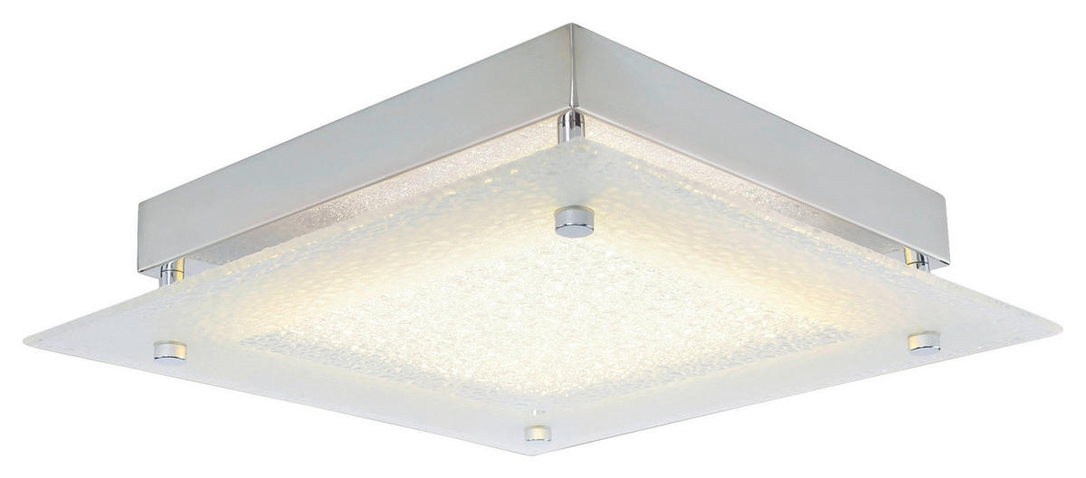 Näve Leuchten Deckenleuchte 1200731 silber Metall Glas B/H/T: ca. 25x5,3x25 cm null 1 Brennstellen Leeds - silber (25,00/5,30/25,00cm) - Näve Leuchten