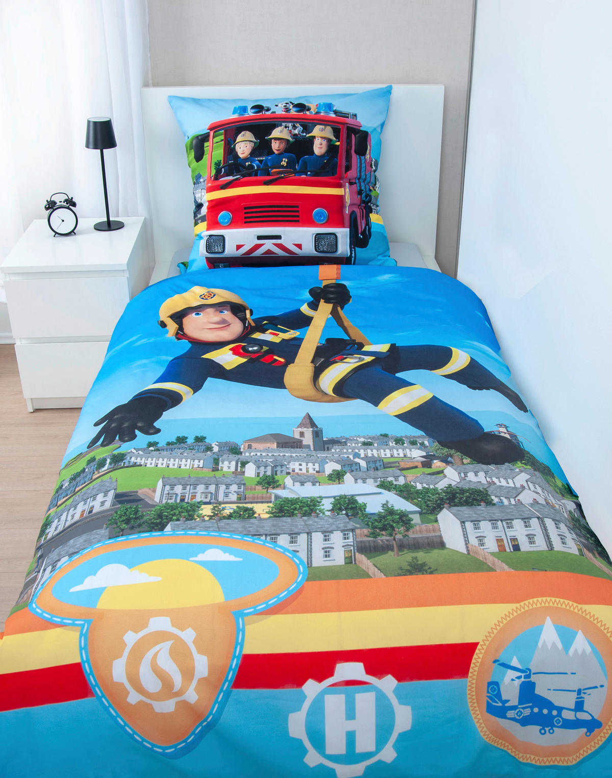 Flanell Bettwäsche Feuerwehrmann Sam Flanell Multi Baumwolle B/L: ca. 135x200 cm Feuerwehrmann Sam - Multi (135,00/200,00cm)