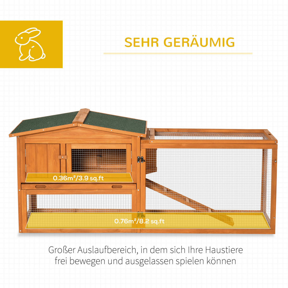 PawHut Stall orange Edelstahl B/H/L: ca. 58x156x68 cm Kleintierstall - orange (68,00/58,00/156,00cm) - PawHut