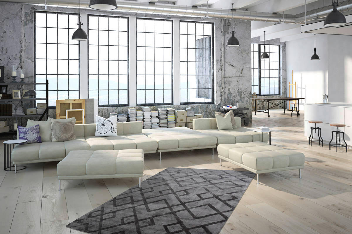 360Living Teppich Luxury grau B/L: ca. 200x290 cm Luxury - anthrazit/grau (200,00/290,00cm) - 360Living