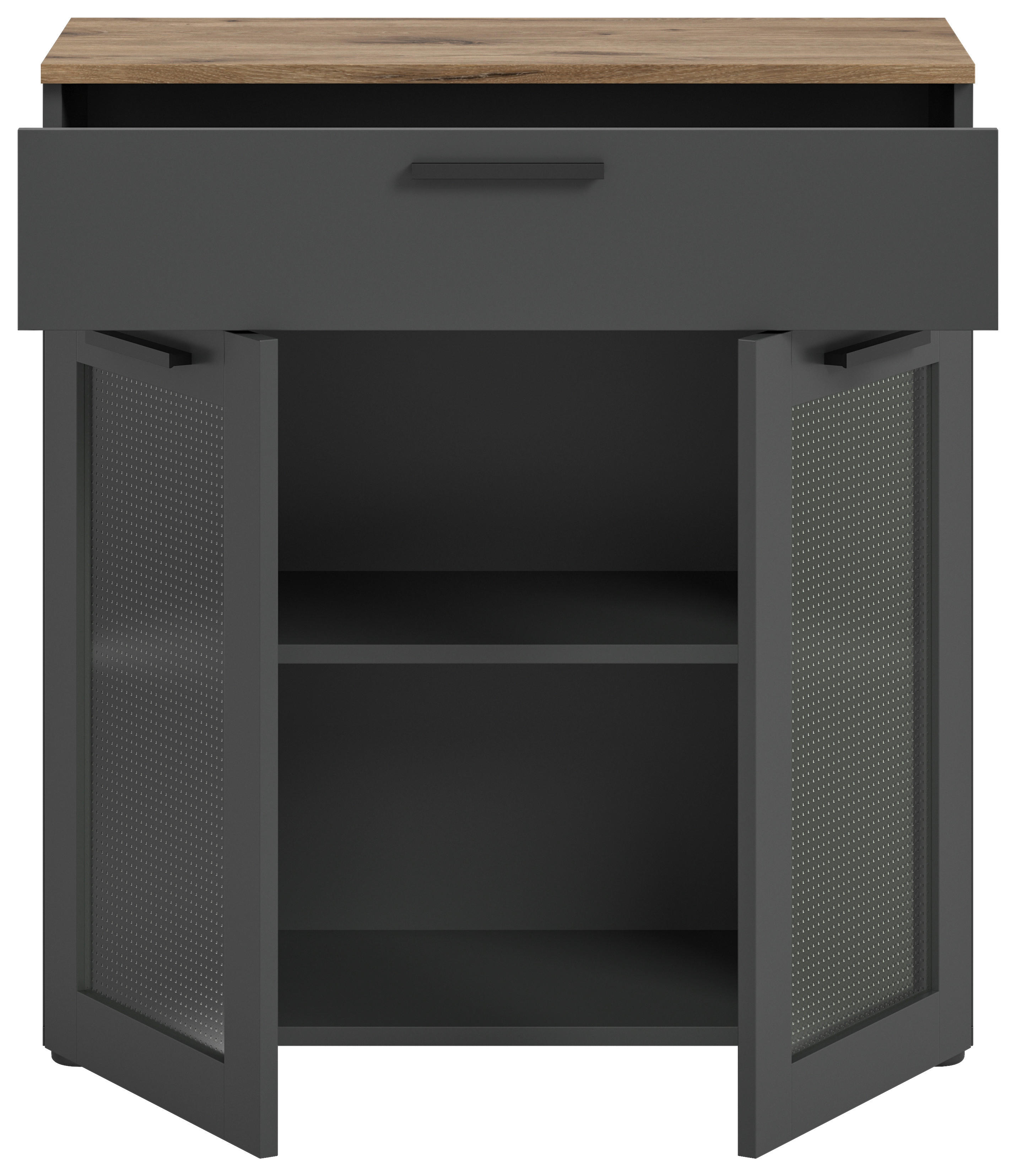 Kommode Niklas anthrazit Eiche Nox Oak Nachbildung B/H/T: ca. 78x84x35 cm Niklas - Eiche/anthrazit (78,00/84,00/35,00cm)