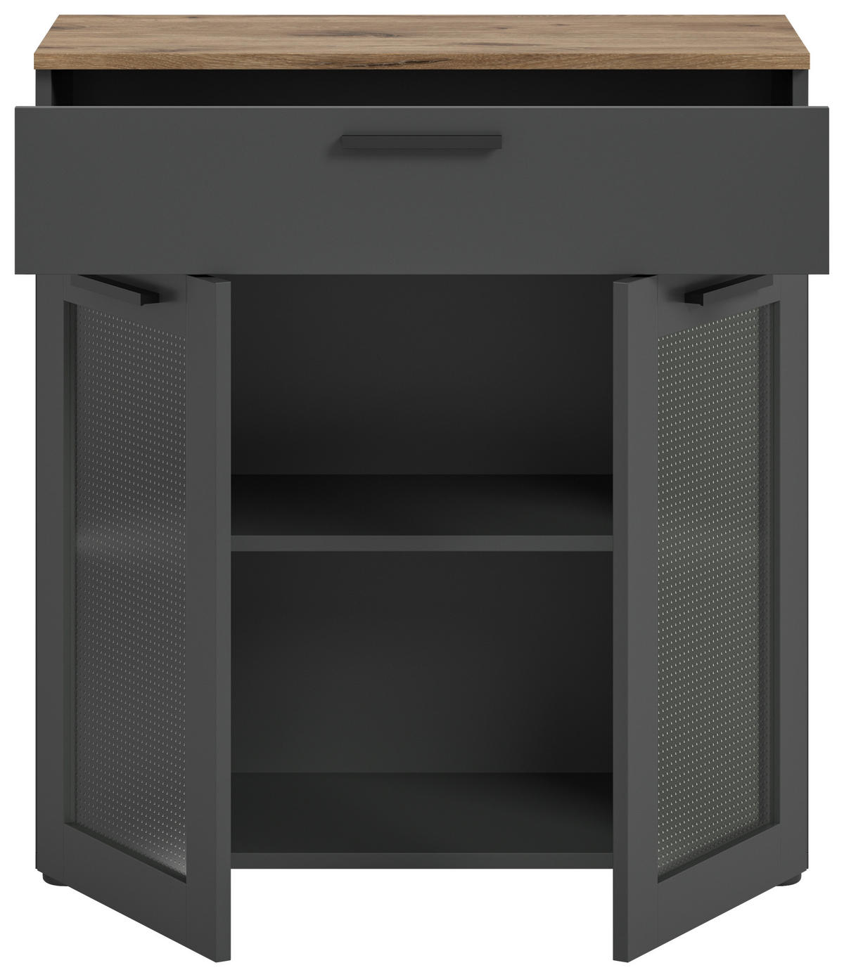 Kommode Niklas anthrazit Eiche Nox Oak Nachbildung B/H/T: ca. 78x84x35 cm Niklas - Eiche/anthrazit (78,00/84,00/35,00cm)