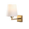 Opviq Wandleuchte Profil weiß gold Metall Stoff B/H/T/L/D: ca. 24x30x24x18x18 cm E27 1 Brennstellen Profil - gold/weiß (18,00/24,00/30,00cm) - Opviq