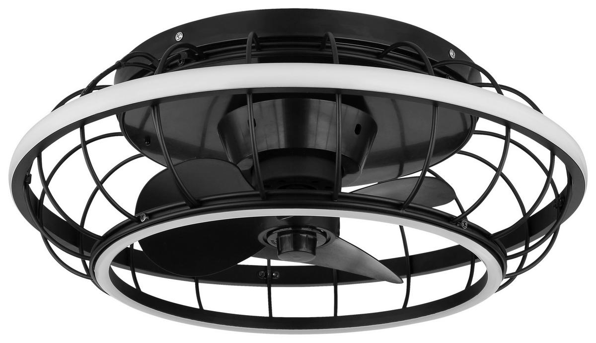 GLOBO Deckenventilator mattschwarz Opal H/D: ca. 18x50 cm max. 30 W LINAY - Opal/mattschwarz (50,00/18,00cm) - GLOBO