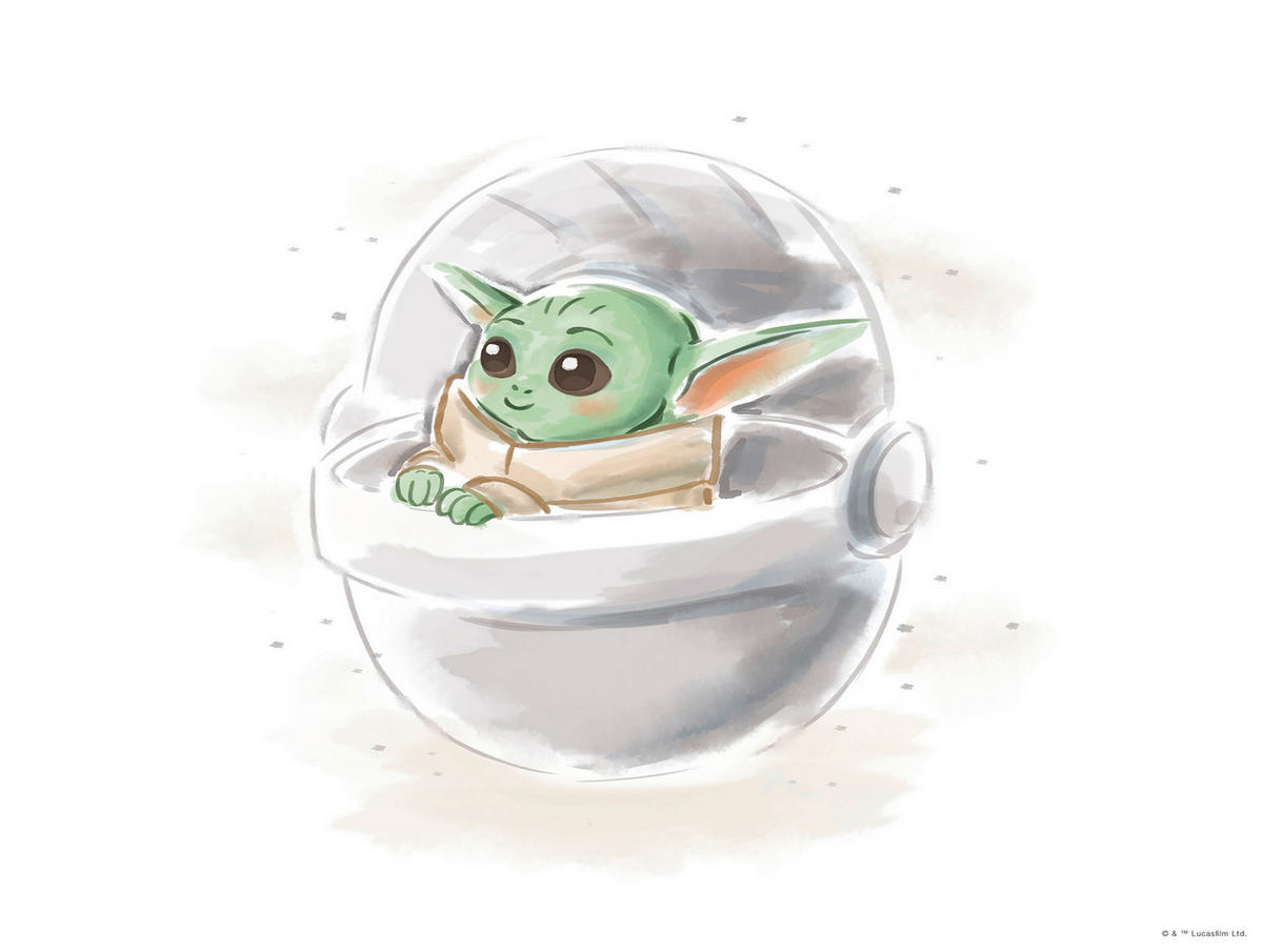 Komar Poster Mandalorian The Child Sweet Color Disney B/L: ca. 40x30 cm Mandalorian The Child Sweet Color - (40,00/30,00cm) - Komar