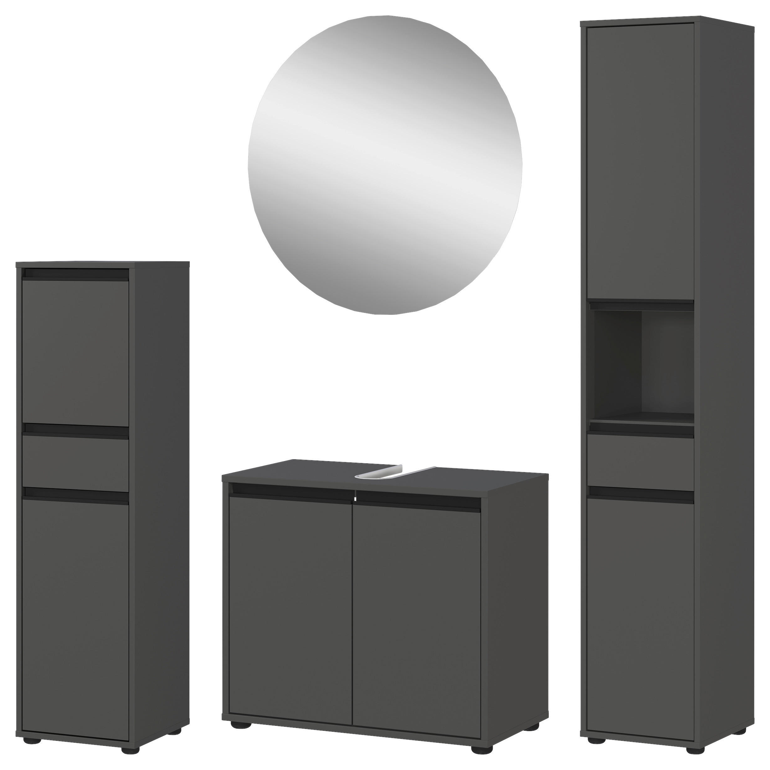 Badezimmer-Set 9931-547 Graphit B/H/T: ca. 156x190x34 cm 9931-547 - Graphit (156,00/190,00/34,00cm) - Germania