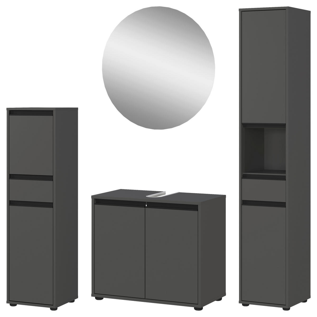 Badezimmer-Set 9931-547 Graphit B/H/T: ca. 156x190x34 cm 9931-547 - Graphit (156,00/190,00/34,00cm) - Germania