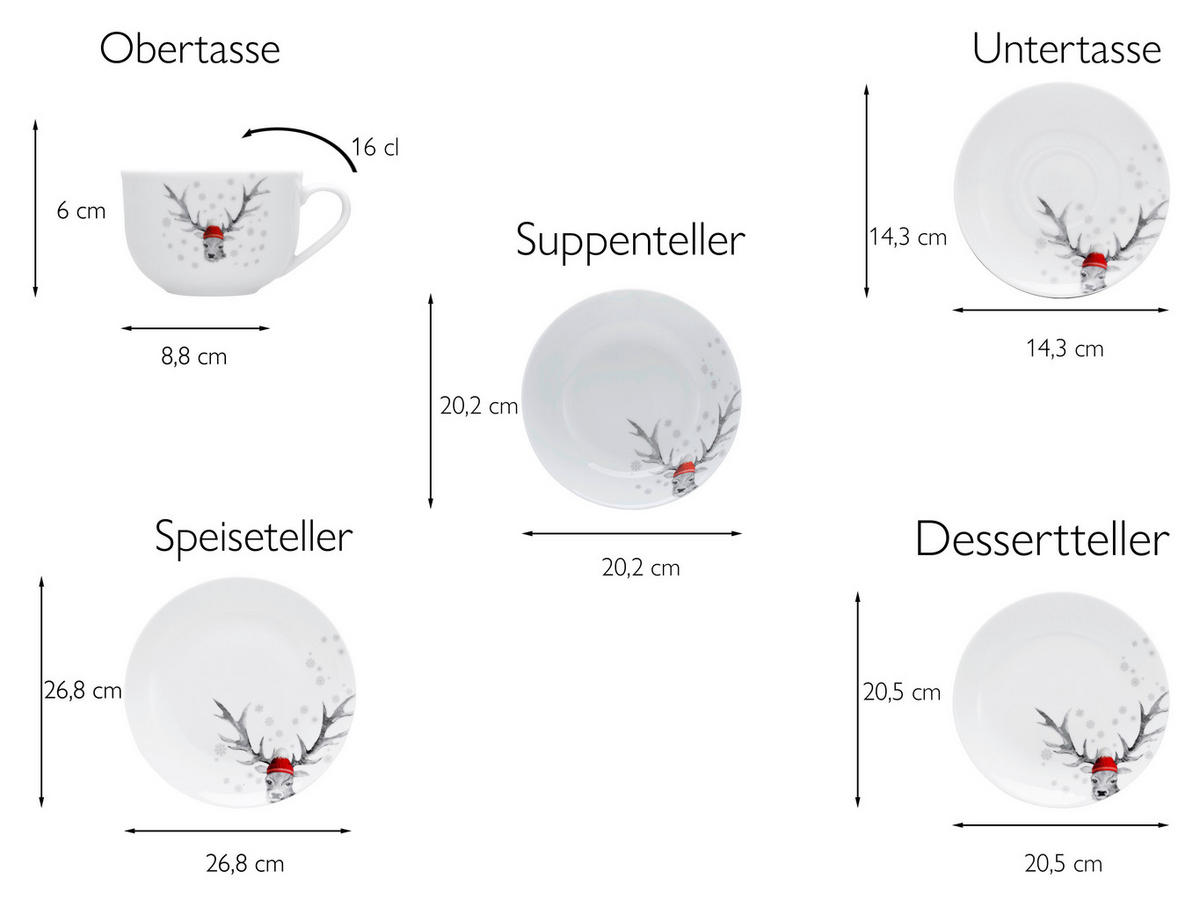 CreaTable Kombiservice Luna Hirsch Luna Hirsch - multicolor - CreaTable