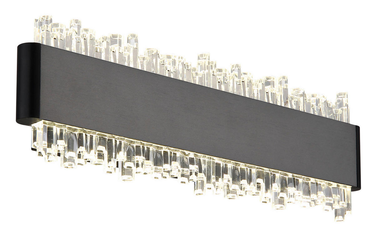 GLOBO Wandleuchte schwarz grau Aluminium Metall B/H/L: ca. 6,5x30,5x14,5 cm Wandleuchte-Stalagmita - schwarz/grau (14,50/6,50/30,50cm) - GLOBO