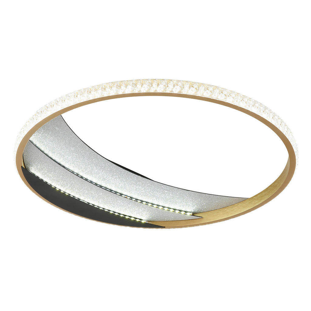 Thumbnail - GLOBO Deckenleuchte schwarz gold klar Metall Aluminium Kunststoff H/D: ca. 6x41 cm 1 Brennstellen