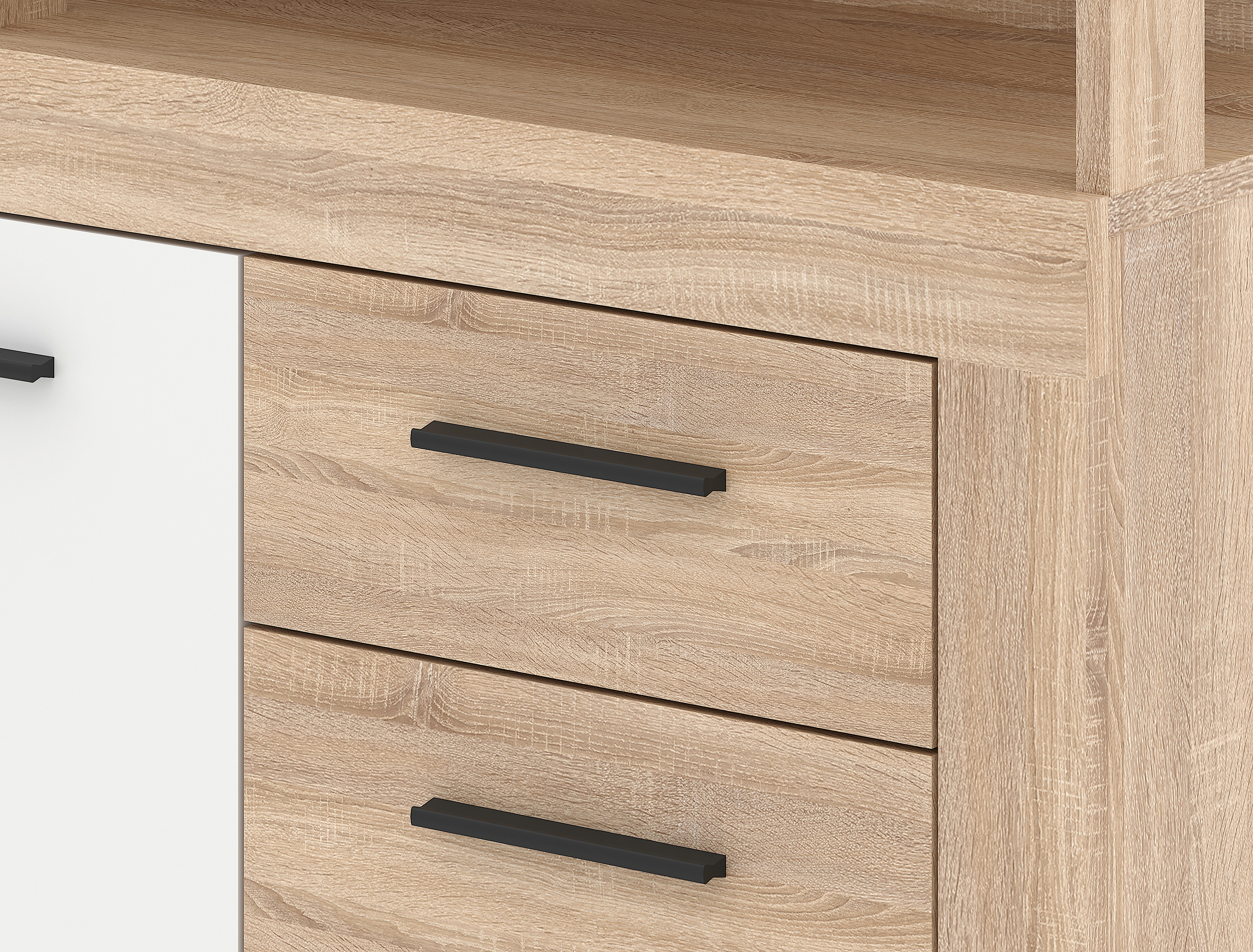 Kommode LUNA MIDI Eiche Sonoma Nachbildung weiß B/H/T: ca. 119,5x96,8x32 cm LUNA MIDI - Eiche/weiß (119,50/96,80/32,00cm) - WIPMEB