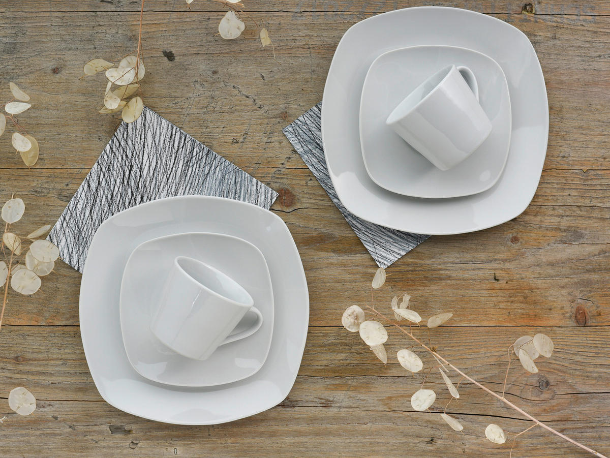 CreaTable Kaffeeservice Amelie weiß Porzellan 18 tlg. Amelie - weiß - CreaTable