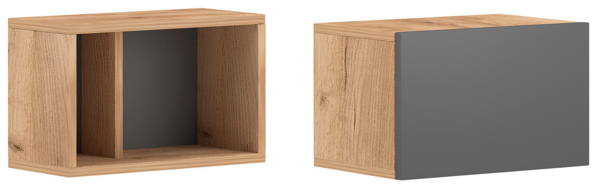 Wohnwand Barcelona Craft Eiche Nachbildung Graphit B/H/T: ca. 40x25x18 cm Barcelona - Craft/Graphit (40,00/25,00/18,00cm) - WIPMEB