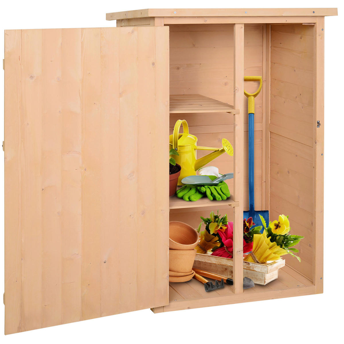 Outsunny Gartenhaus natur B/H/L: ca. 56x115x75 cm Gartenhaus - natur (75,00/56,00/115,00cm) - Outsunny