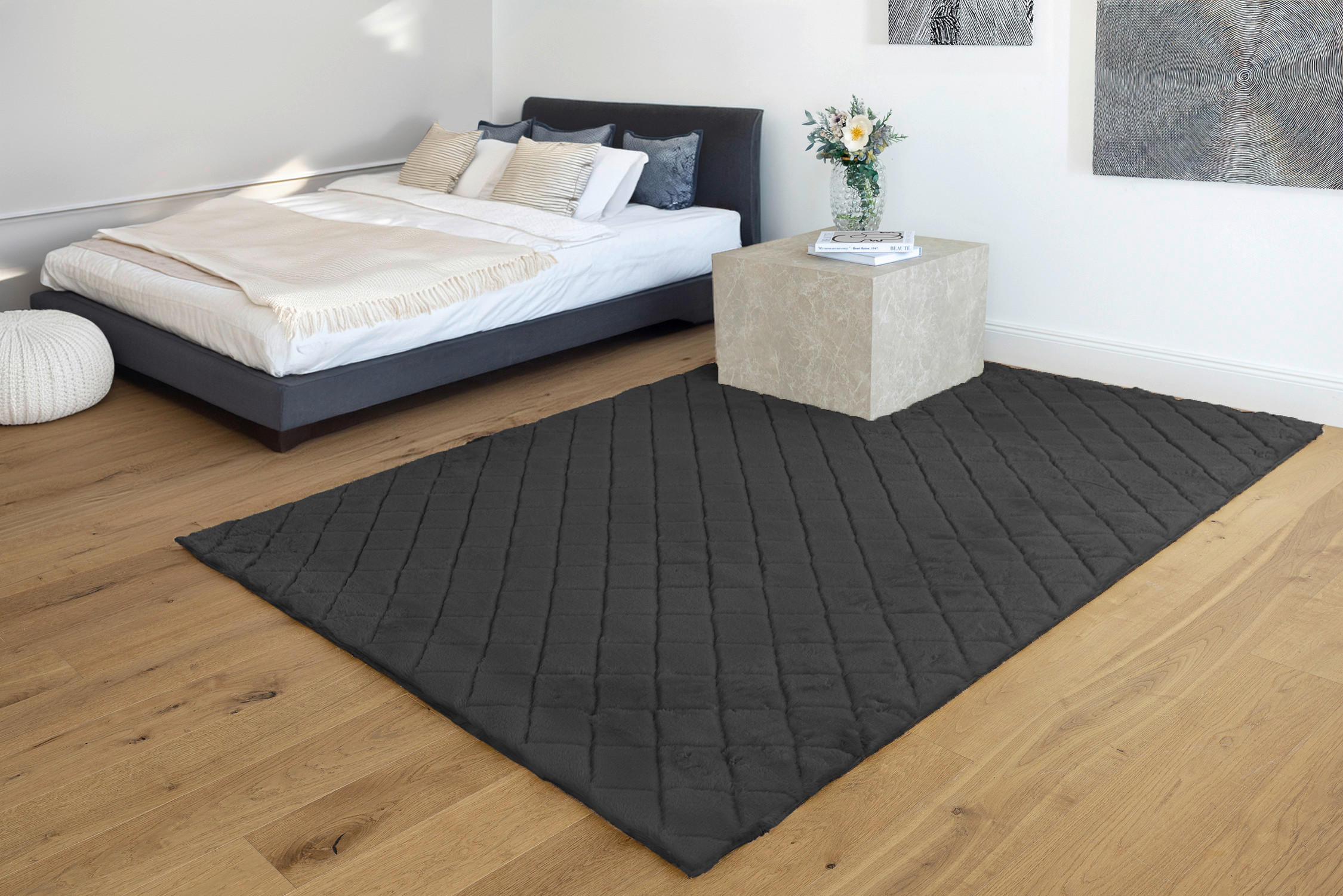 Padiro Hochflorteppich Imala 125 schwarz B/H/L: ca. 200x3x290 cm Imala 125 - schwarz (290,00/200,00/3,00cm) - Padiro
