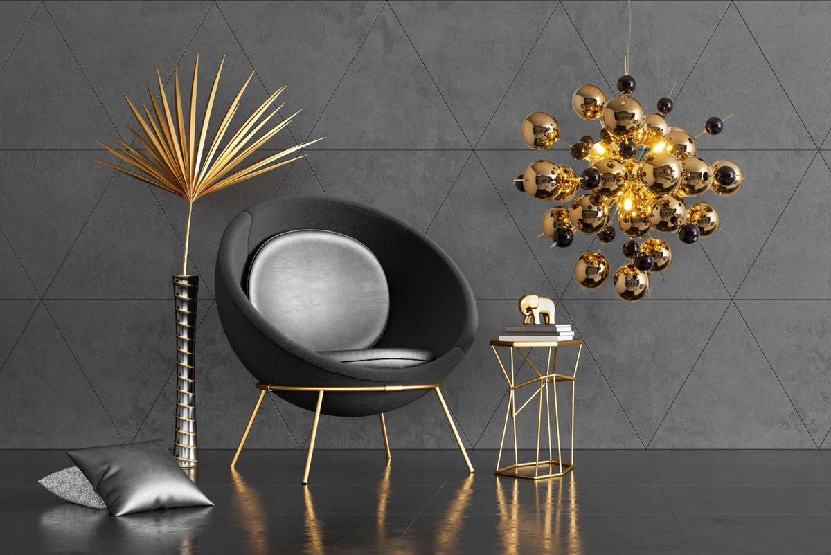 Näve Leuchten Pendelleuchte 7026458 gold Glas Metall B/H/T: ca. 65x150x65 cm G9 10 Brennstellen Explosion - gold (65,00/150,00/65,00cm) - Näve Leuchten