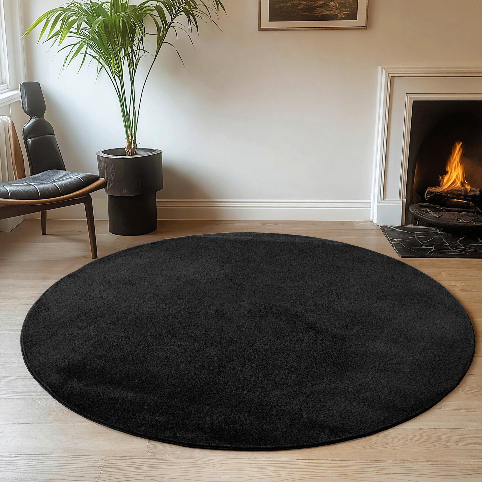 Ayyildiz Teppich JOY schwarz D: ca. 80 cm JOY - schwarz (80,00cm) - Ayyildiz