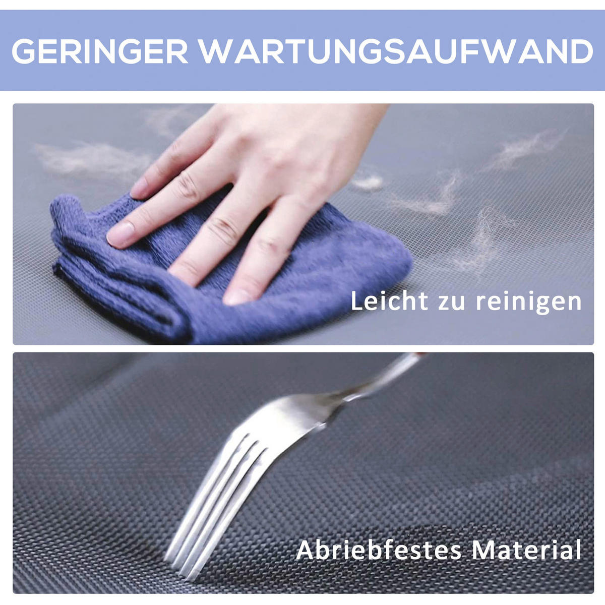 PawHut Hundeliege blau Metall Hundeliege mit atmungsaktiven Bezug - blau - PawHut