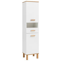 Hochschrank Padua weiß glanz Eiche Landhaus Nachbildung B/H/T: ca. 40,4x178,5x35 cm Padua - Eiche/weiß (40,40/178,50/35,00cm) - Möbelpartner