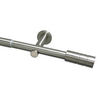 Stilgarnituren Zylinder Edelstahloptik Metall D: ca. 2,5 cm ausziehbar von ca. 100 bis 190 cm 1.0 Läufe Zylinder - Edelstahloptik (2,50cm) - Boviva