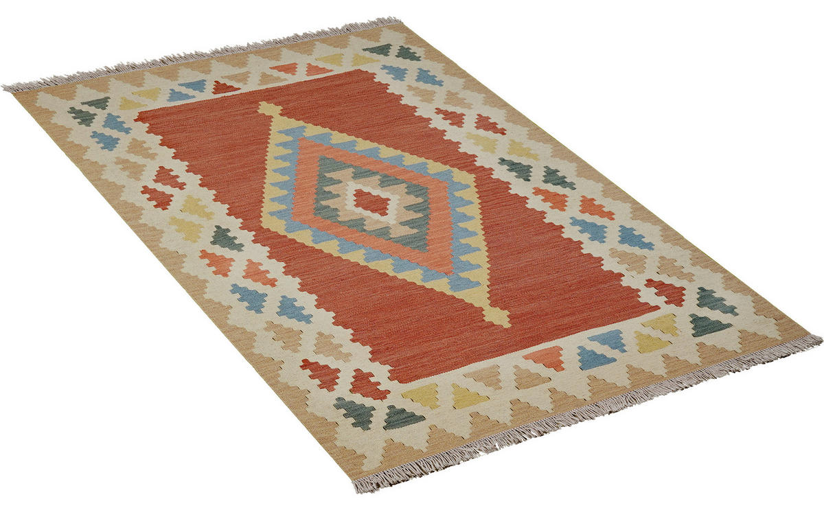 PersaTepp Teppich Kelim Gashgai beige B/H/L: ca. 108x1x150 cm Kelim Gashgai - beige/rot (150,00/108,00/1,00cm) - PersaTepp