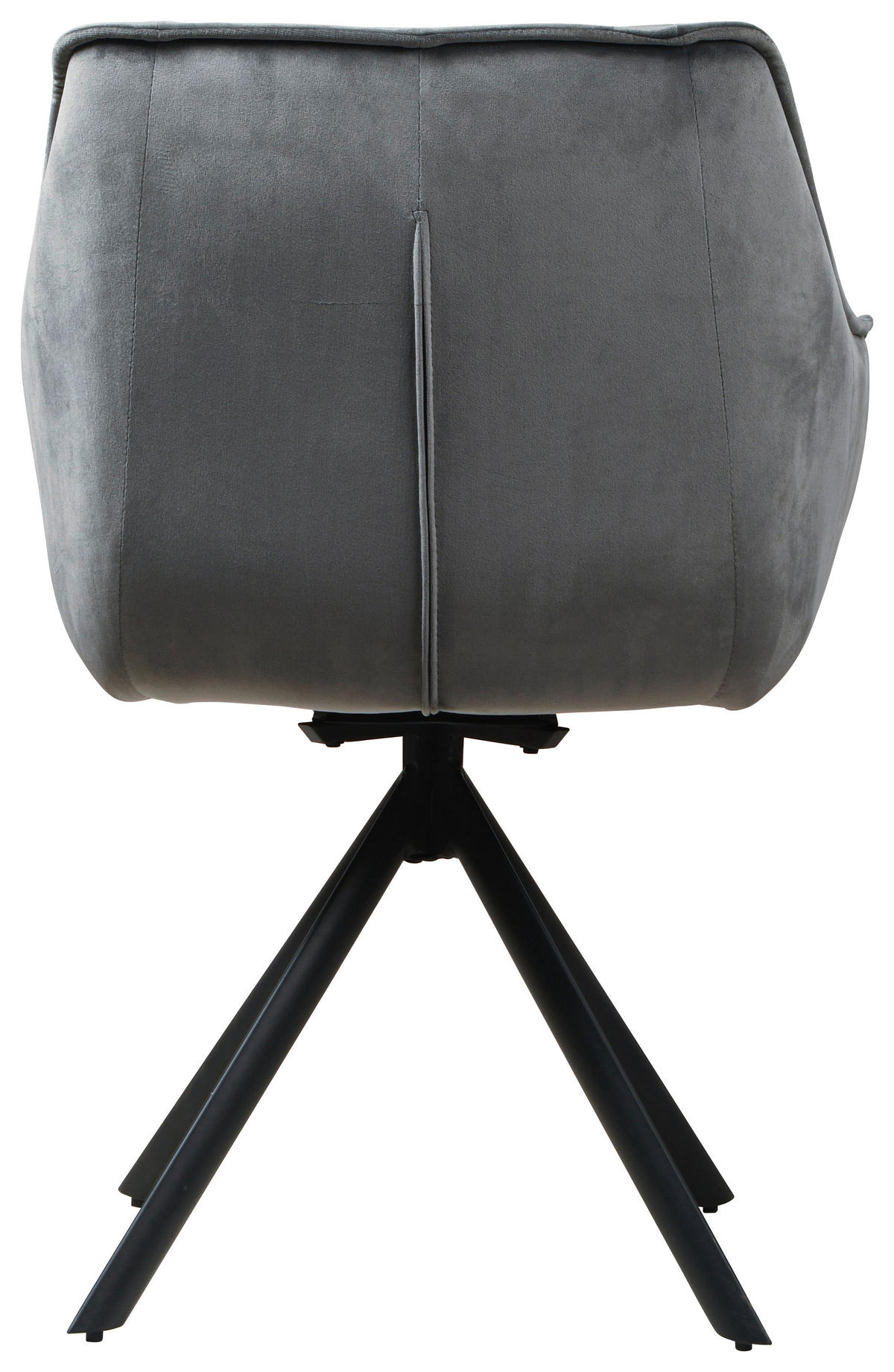 Armlehnstuhl Darwin dunkelgrau schwarz Samtoptik Metall B/H/T: ca. 61x95x60 cm Darwin - schwarz/dunkelgrau (61,00/95,00/60,00cm)