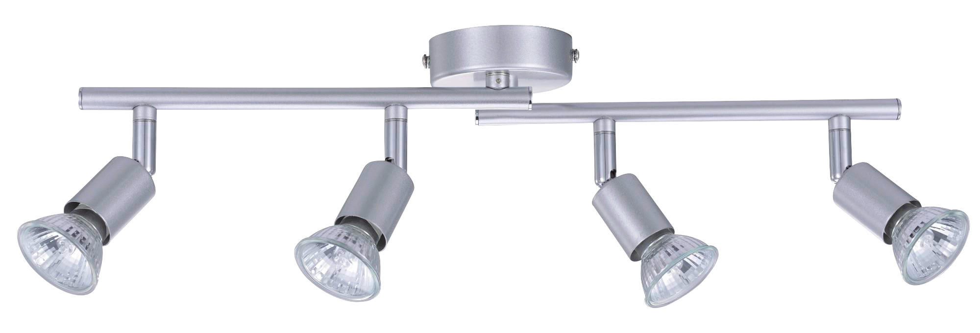 Sensation Spotbalken silber Metall L: ca. 50 cm GU10 4 Brennstellen Mundo - silber (50,00cm) - Sensation