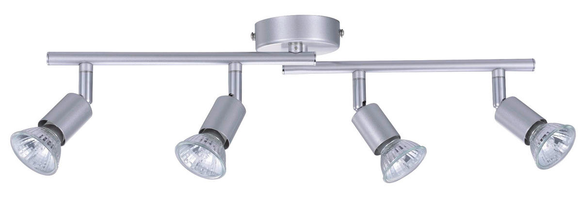 Sensation Spotbalken silber Metall L: ca. 50 cm GU10 4 Brennstellen Mundo - silber (50,00cm) - Sensation